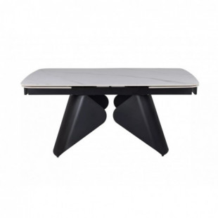 Stół rozkładany z ceramicznym blatem Armando 160-240x90cm biały mat / czarny mat Signal