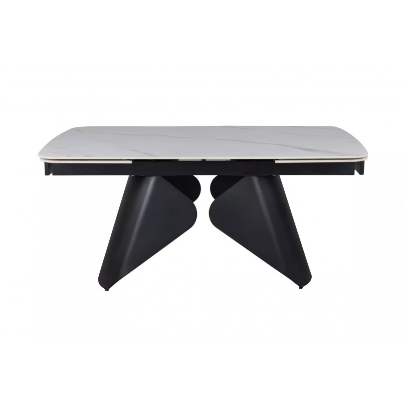 Stół rozkładany z ceramicznym blatem Armando 160-240x90cm biały mat / czarny mat Signal