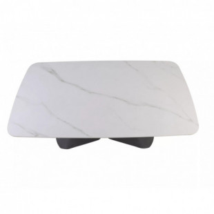 Stół rozkładany z ceramicznym blatem Armando 160-240x90cm biały mat / czarny mat Signal
