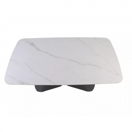 Stół rozkładany z ceramicznym blatem Armando 160-240x90cm biały mat / czarny mat Signal