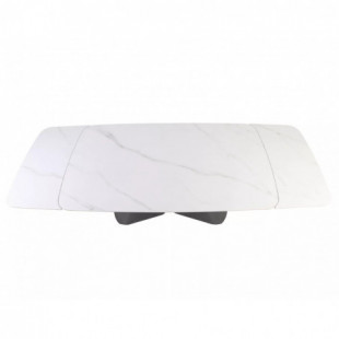 Stół rozkładany z ceramicznym blatem Armando 160-240x90cm biały mat / czarny mat Signal