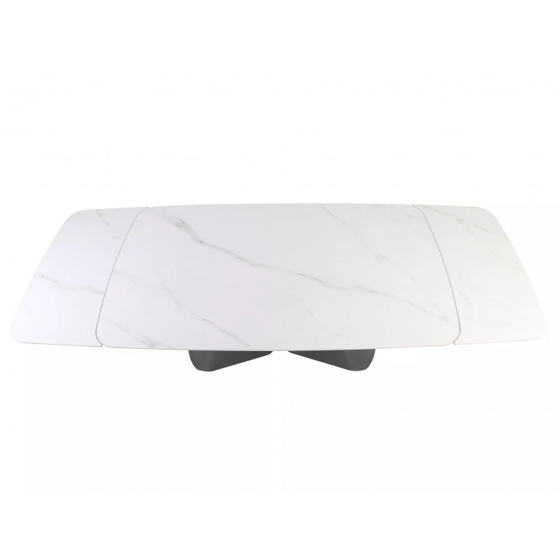 Stół rozkładany z ceramicznym blatem Armando 160-240x90cm biały mat / czarny mat Signal