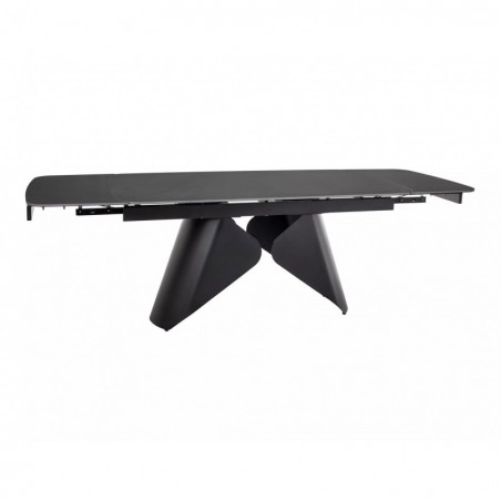 Stół rozkładany z ceramicznym blatem Armando 160-240x90cm czarny mat Signal