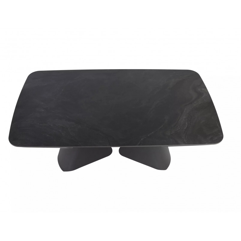 Stół rozkładany z ceramicznym blatem Armando 160-240x90cm czarny mat Signal