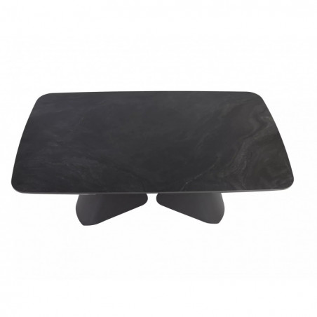 Stół rozkładany z ceramicznym blatem Armando 160-240x90cm czarny mat Signal