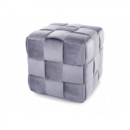 Pufa welurowa kostka Casel Velvet 42x42cm szara Signal