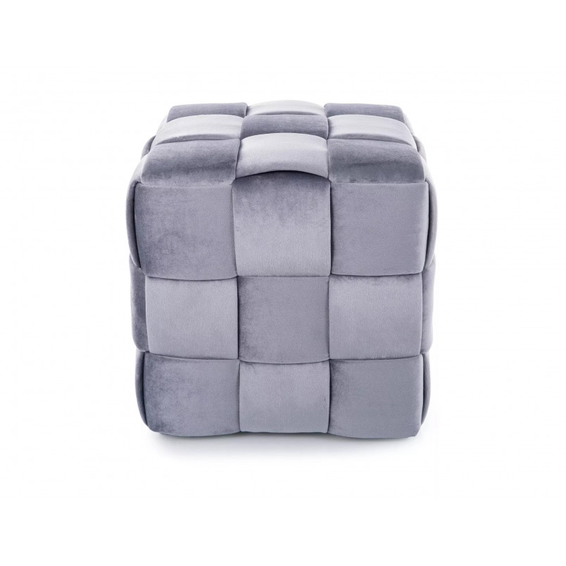 Pufa welurowa kostka Casel Velvet 42x42cm szara Signal