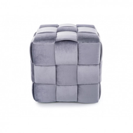 Pufa welurowa kostka Casel Velvet 42x42cm szara Signal
