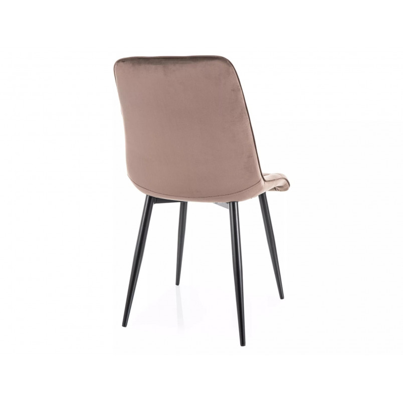 Krzesło welurowe pikowane Chic Velvet cappuccino Signal