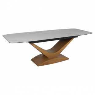 Stół rozkładany nowoczesny Dolce 180-240x95cm biały marmur / dąb Signal