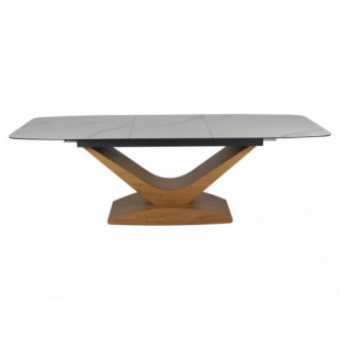 Stół rozkładany nowoczesny Dolce 180-240x95cm biały marmur / dąb Signal