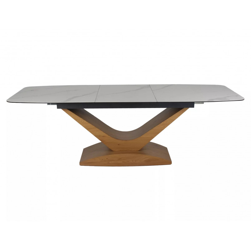 Stół rozkładany nowoczesny Dolce 180-240x95cm biały marmur / dąb Signal