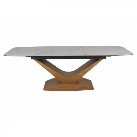 Stół rozkładany nowoczesny Dolce 180-240x95cm biały marmur / dąb Signal