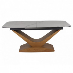 Stół rozkładany nowoczesny Dolce 180-240x95cm biały marmur / dąb Signal