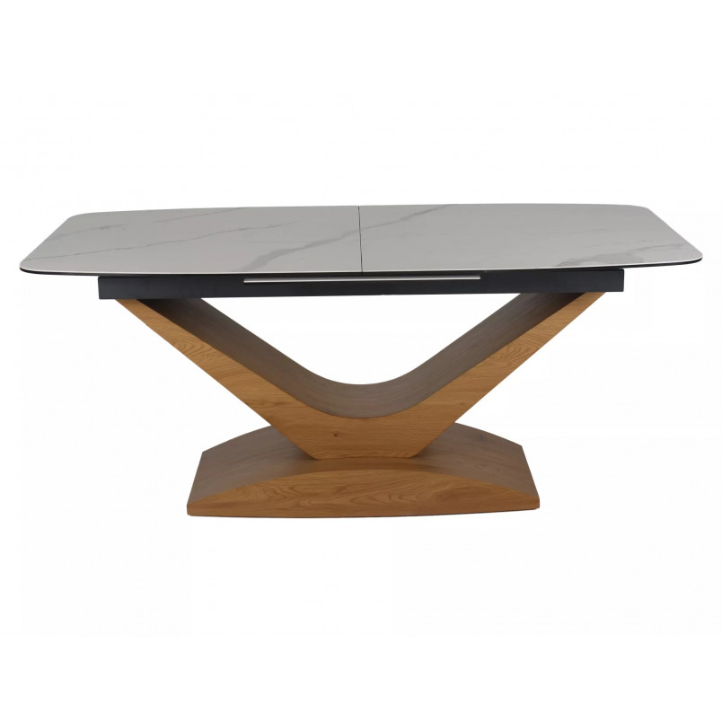 Stół rozkładany nowoczesny Dolce 180-240x95cm biały marmur / dąb Signal