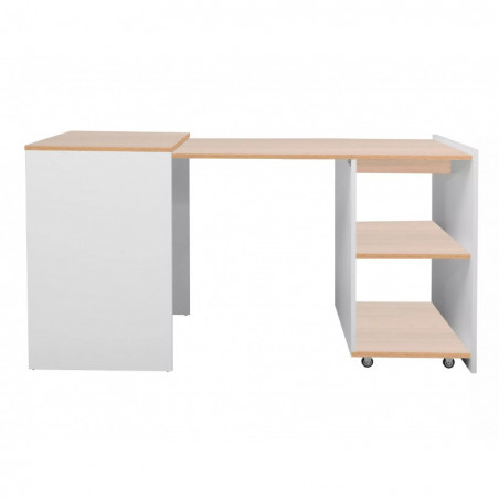 Biurko rozkładane Duo 46-140x60cm dąb / biały Signal