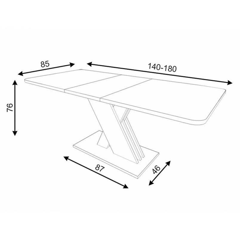 Stół rozkładany na jednej nodze Exel 140x85cm dąb kremona torro / kaszmir Signal