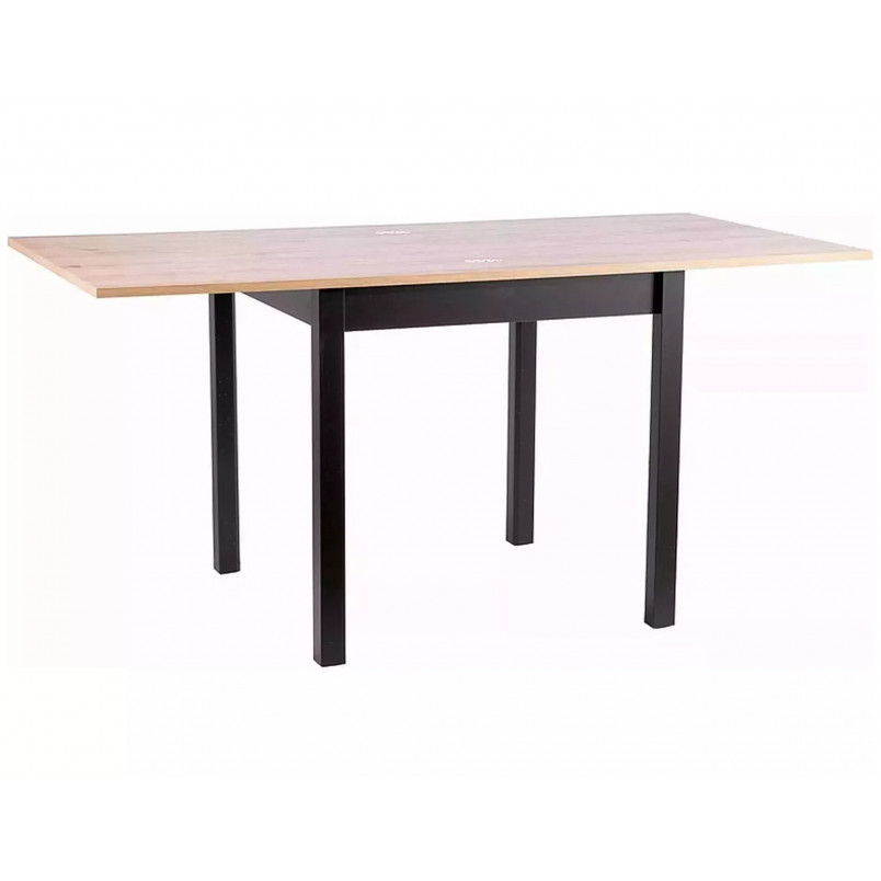Stół kwadratowy rozkładany Flip 60x80cm dąb aristan / czarny Signal