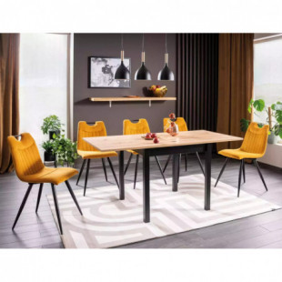Stół kwadratowy rozkładany Flip 60x80cm dąb aristan / czarny Signal
