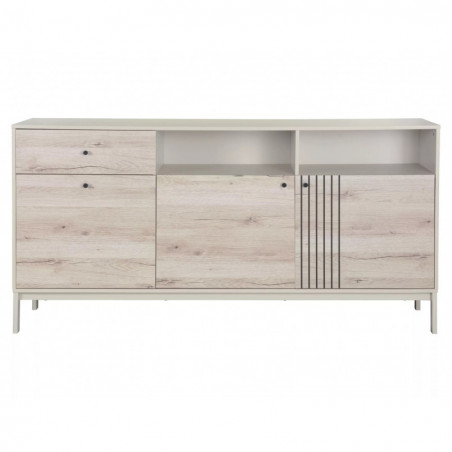 Komoda na nóżkach Frost 180x40cm off white / dąb alpejski Signal