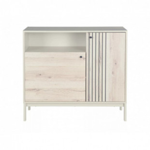 Komoda na nóżkach Frost 100x40cm off white / dąb alpejski Signal