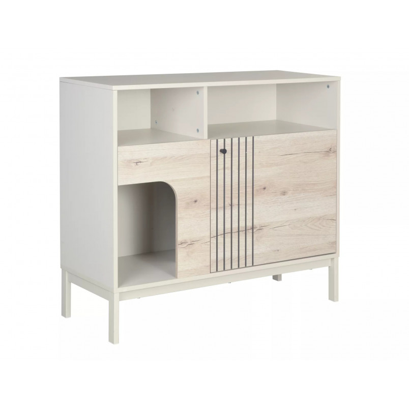 Komoda na nóżkach Frost II 100x40cm off white / dąb alpejski Signal
