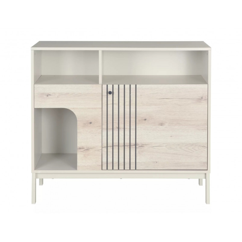 Komoda na nóżkach Frost II 100x40cm off white / dąb alpejski Signal