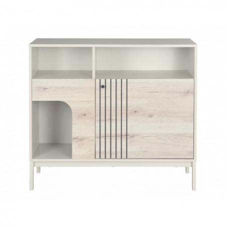Komoda na nóżkach Frost II 100x40cm off white / dąb alpejski Signal