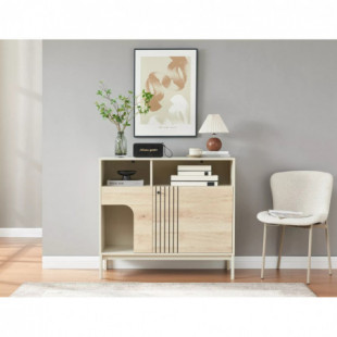 Komoda na nóżkach Frost II 100x40cm off white / dąb alpejski Signal