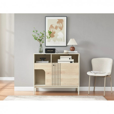 Komoda na nóżkach Frost II 100x40cm off white / dąb alpejski Signal