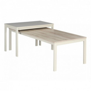 Stolik kawowy prostokątny Frost 120x60cm off white / dąb alpejski Signal