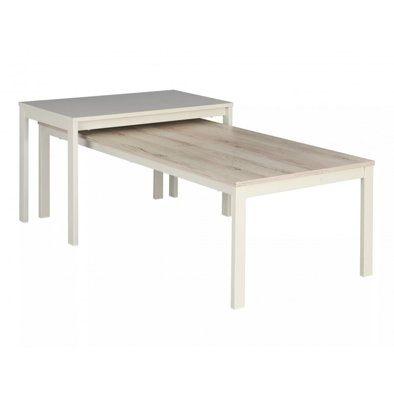 Stolik kawowy prostokątny Frost 120x60cm off white / dąb alpejski Signal