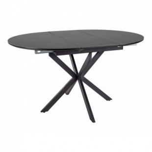 Stół okrągły rozkładany Gaston Ceramic 100cm czarny efekt marmuru / czarny mat Signal