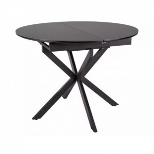 Stół okrągły rozkładany Gaston Ceramic 100cm czarny efekt marmuru / czarny mat Signal