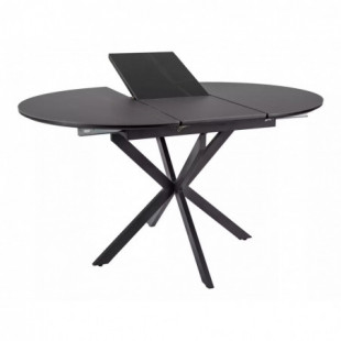 Stół okrągły rozkładany Gaston Ceramic 100cm czarny efekt marmuru / czarny mat Signal
