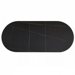 Stół owalny rozkładany Gaston Ceramic 140cm czarny efekt marmuru / czarny mat Signal