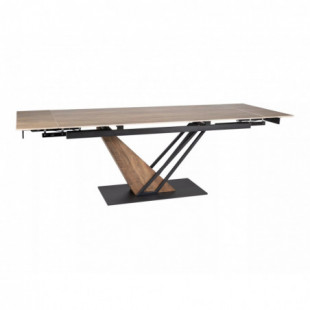 Stół nowoczesny rozkładany Genesis Legno 180-240x90cm dąb efekt drewna / czarny mat Signal