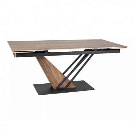 Stół nowoczesny rozkładany Genesis Legno 180-240x90cm dąb efekt drewna / czarny mat Signal