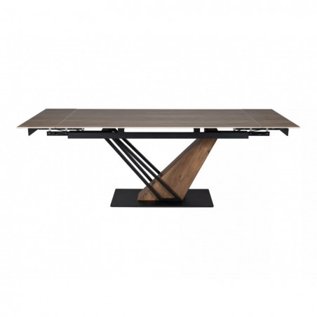 Stół nowoczesny rozkładany Genesis Legno 180-240x90cm dąb efekt drewna / czarny mat Signal