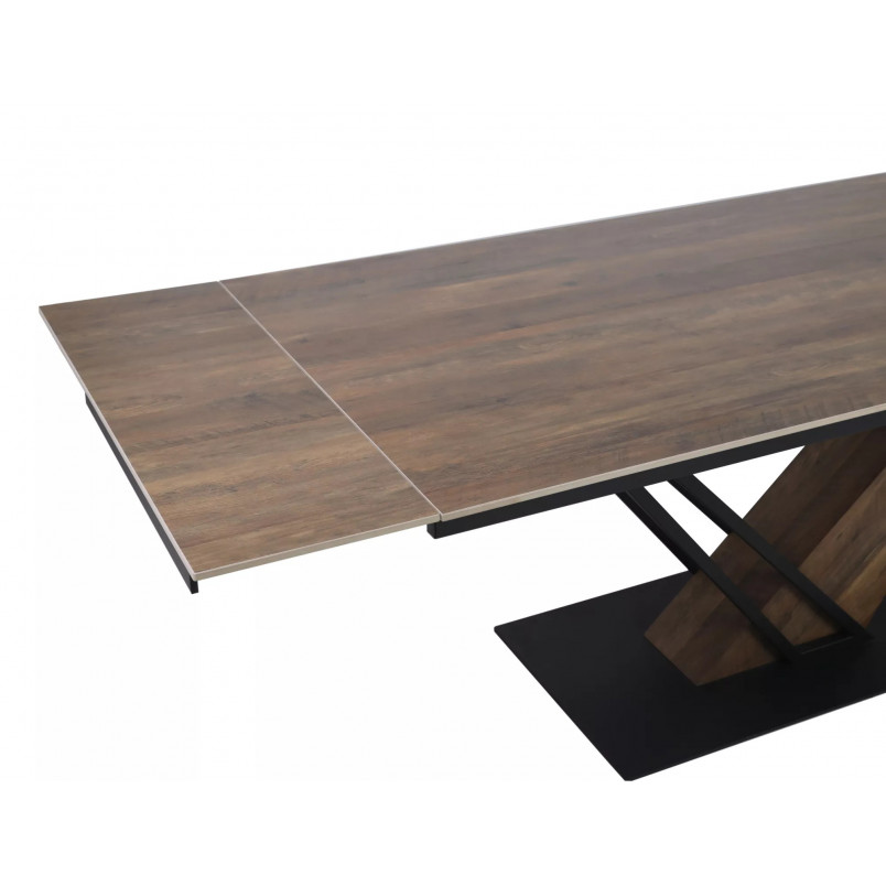 Stół nowoczesny rozkładany Genesis Legno 180-240x90cm dąb efekt drewna / czarny mat Signal