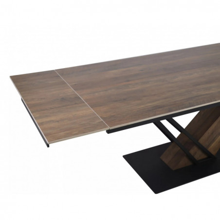 Stół nowoczesny rozkładany Genesis Legno 180-240x90cm dąb efekt drewna / czarny mat Signal