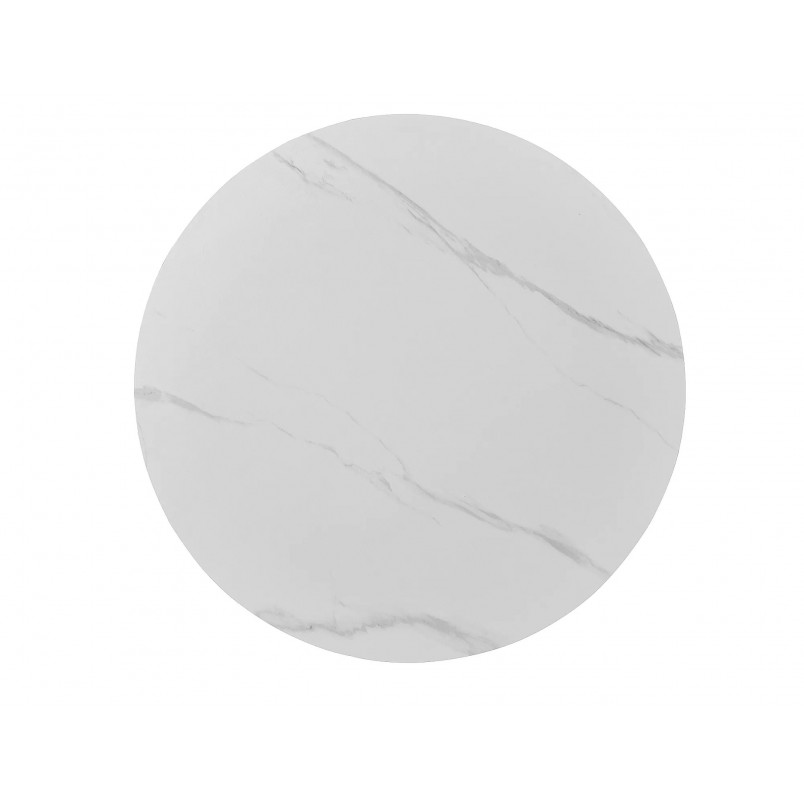 Stół okrągły ceramiczny Ideal Ceramic 100cm biały efekt marmuru / czarny Signal