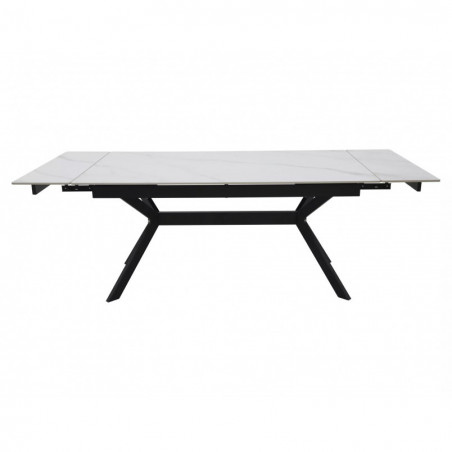 Stół rozkładany Imperia 180-240x90cm biały efekt marmuru / czarny mat Signal