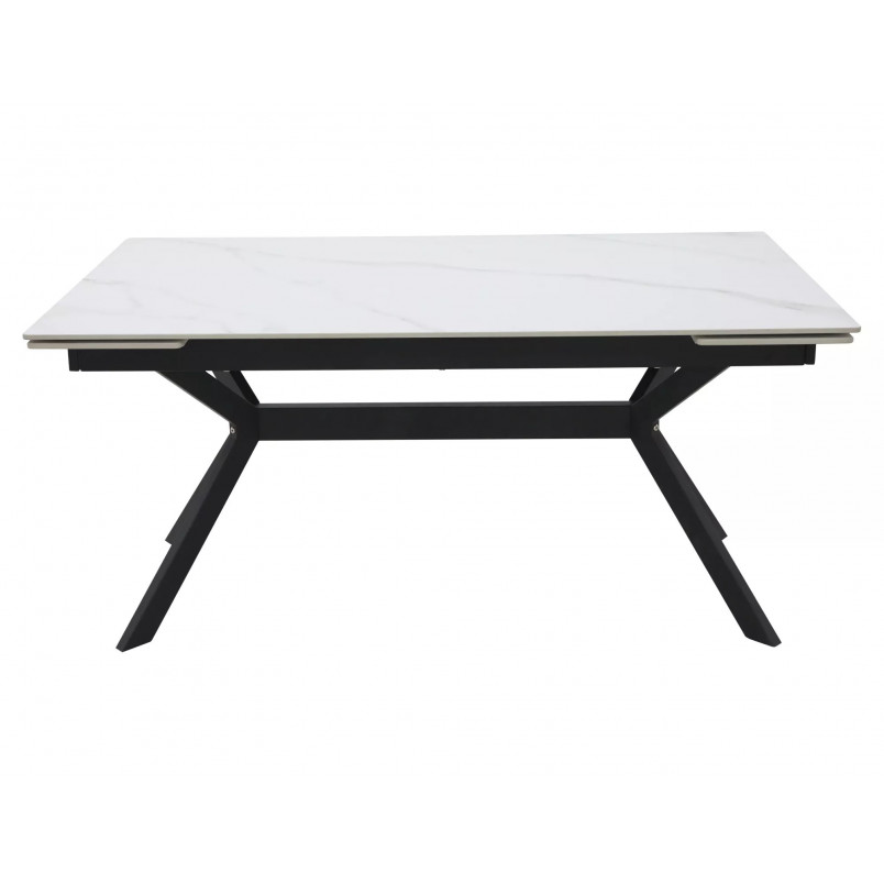 Stół rozkładany Imperia 180-240x90cm biały efekt marmuru / czarny mat Signal