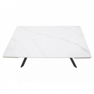 Stół rozkładany Imperia 180-240x90cm biały efekt marmuru / czarny mat Signal