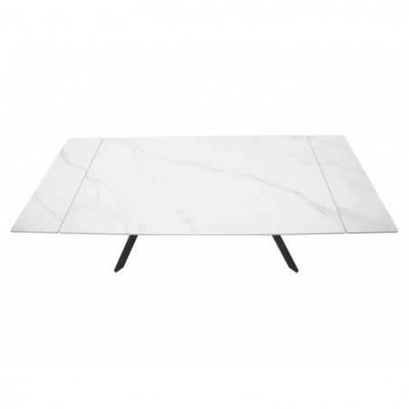 Stół rozkładany Imperia 180-240x90cm biały efekt marmuru / czarny mat Signal