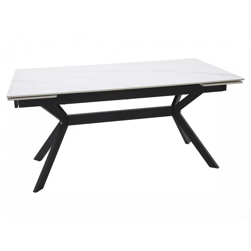 Stół rozkładany Imperia 180-240x90cm biały efekt marmuru / czarny mat Signal