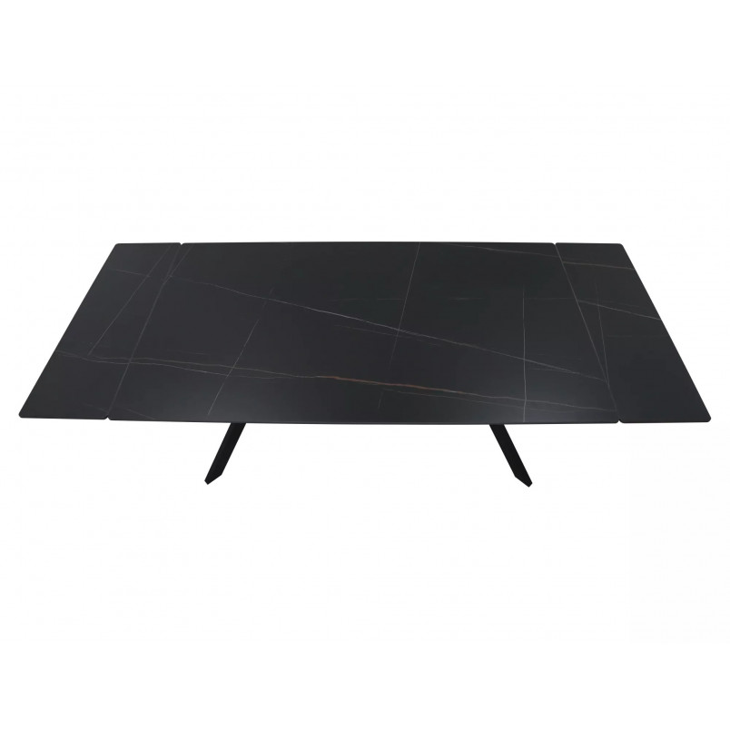 Stół rozkładany Imperia 160-220x90cm czarny efekt marmuru / czarny mat Signal