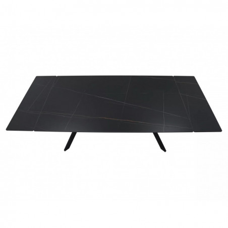 Stół rozkładany Imperia 160-220x90cm czarny efekt marmuru / czarny mat Signal