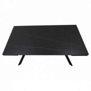 Stół rozkładany Imperia 160-220x90cm czarny efekt marmuru / czarny mat Signal